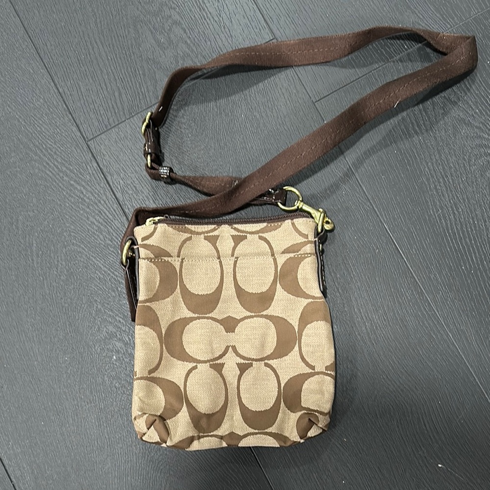 Coach Brown and Cream Crossbody Bag